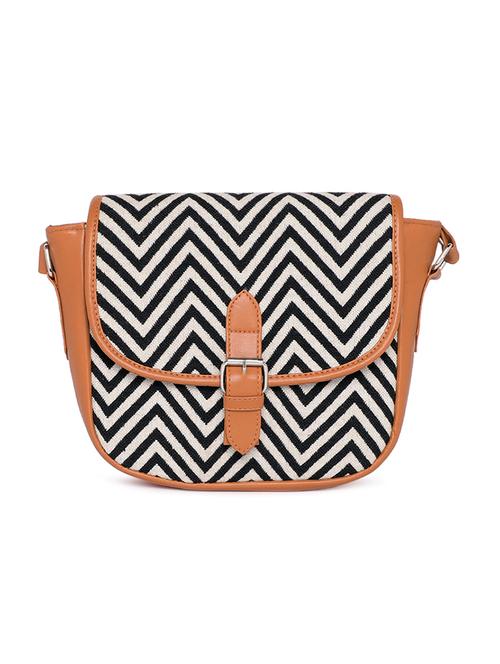 black cotton regular sling bag - 16707502 - Standard Image - 1