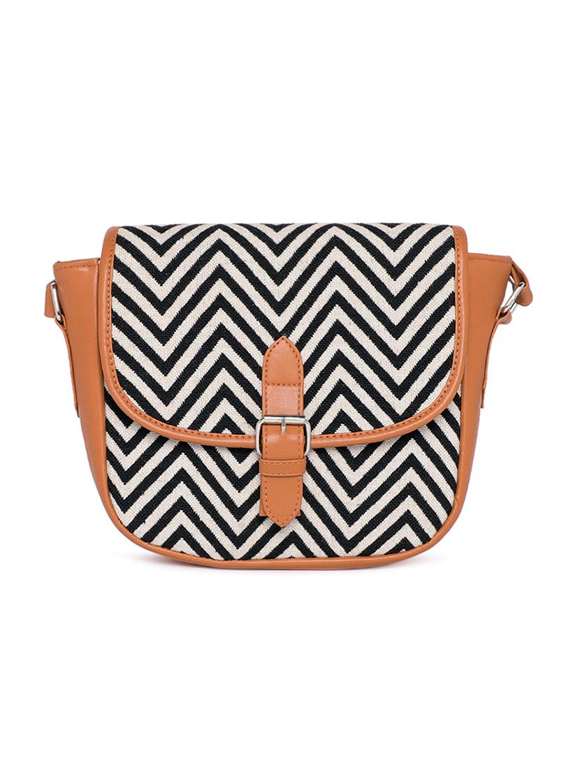 black cotton regular sling bag - 16707502 - Zoom Image - 1