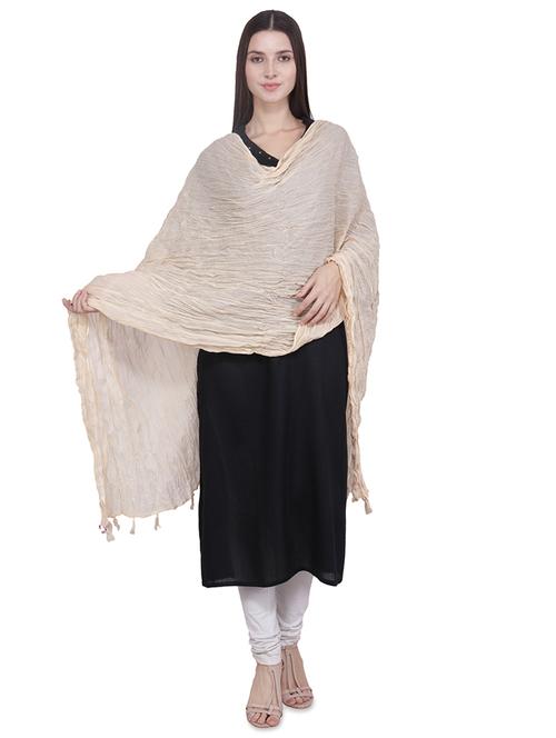 solid crinkled dupatta - 16707528 - Standard Image - 1