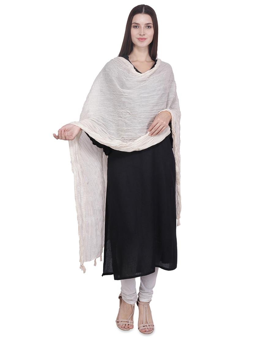 solid crinkled dupatta - 16707529 - Zoom Image - 1