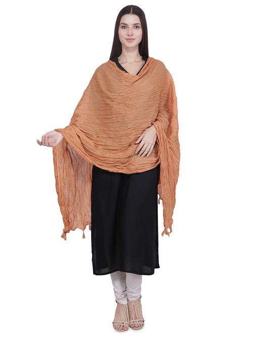 solid crinkled dupatta - 16707530 - Standard Image - 1