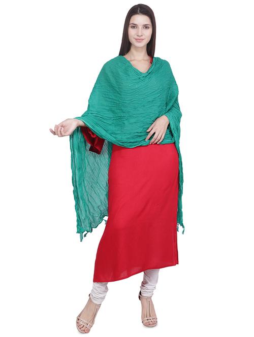 solid crinkled dupatta - 16707531 - Standard Image - 1