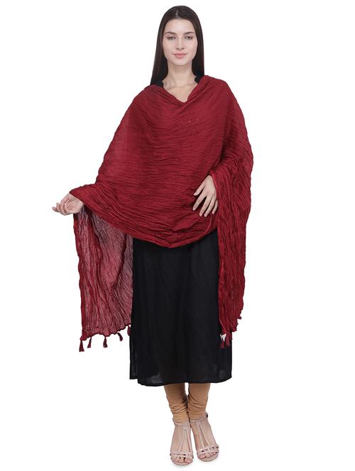 solid crinkled dupatta - 16707533 - Standard Image - 1