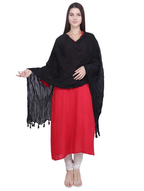 solid crinkled dupatta - 16707534 - Standard Image - 1