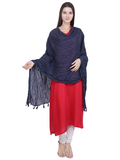 solid crinkled dupatta - 16707535 - Standard Image - 1