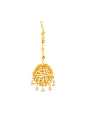 gold plated single teekas maang teeka - 16707667 - Standard Image - 3