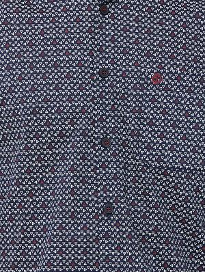 navy blue printed casual shirt - 16707705 - Standard Image - 5