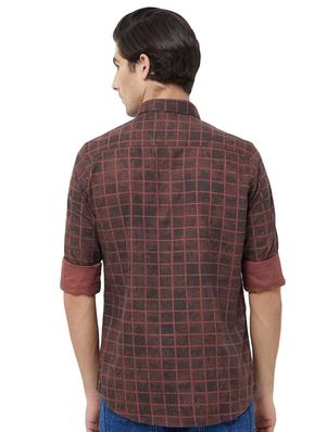 brown checkered casual shirt - 16707725 - Standard Image - 3
