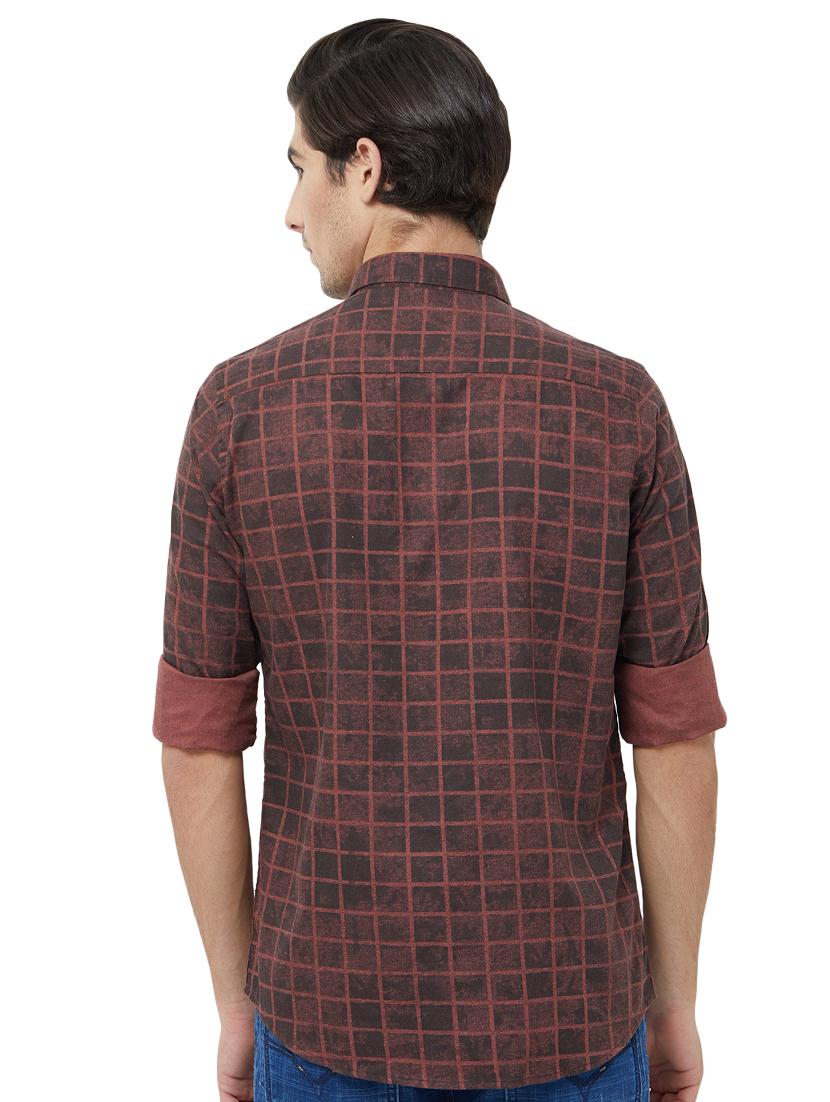 brown checkered casual shirt - 16707725 - Zoom Image - 3
