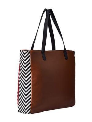 brown leatherette (pu) regular handbag - 16707815 - Standard Image - 2