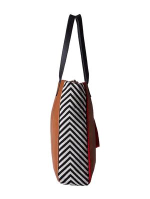 brown leatherette (pu) regular handbag - 16707815 - Standard Image - 4