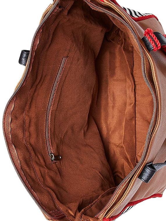 brown leatherette (pu) regular handbag - 16707815 - Zoom Image - 3