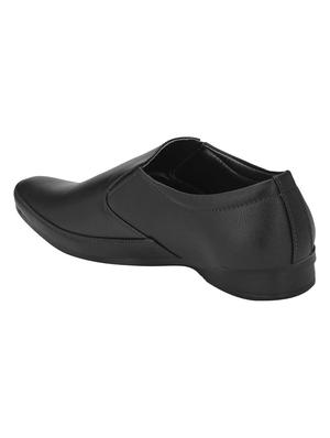 black letaherette slip ons - 16707949 - Standard Image - 3