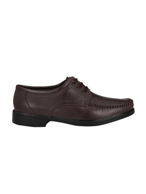 brown leatherette lace-up derbys - 16707953 - Standard Image - 2