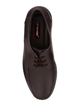 brown leatherette lace-up derbys - 16707953 - Standard Image - 3
