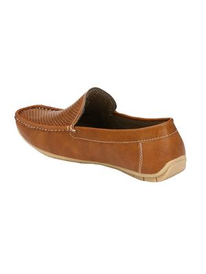 tan leatherette slip on loafers - 16707954 - Standard Image - 3