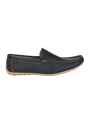 navy leatherette slip on loafers - 16707955 - Standard Image - 2