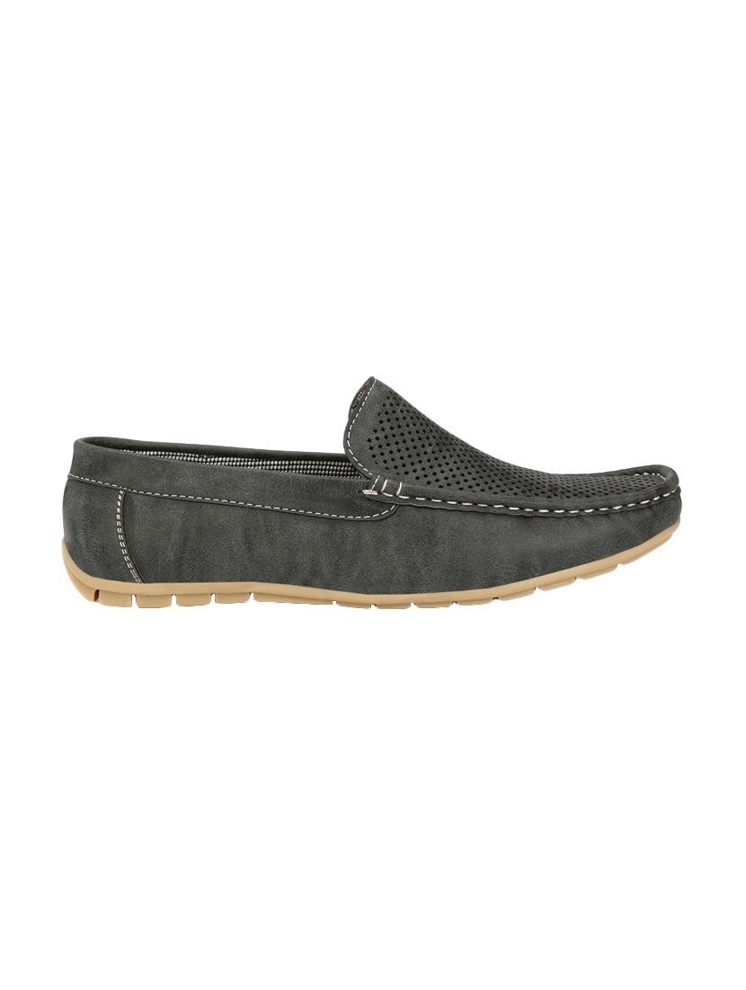 grey leatherette slip on loafers - 16707957 - Zoom Image - 2