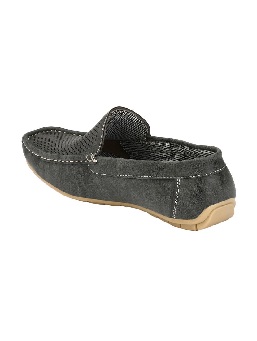 grey leatherette slip on loafers - 16707957 - Zoom Image - 3