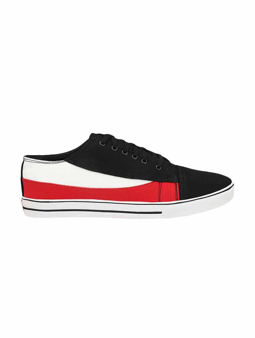 black canvas lace up sneakers - 16707969 - Zoom Image - 2