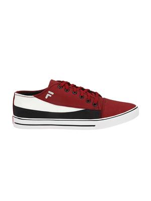 maroon canvas lace up sneakers - 16707971 - Standard Image - 2