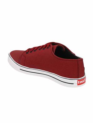 maroon canvas lace up sneakers - 16707971 - Standard Image - 3