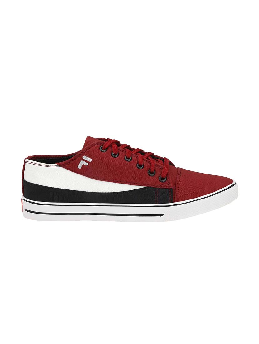 maroon canvas lace up sneakers - 16707971 - Zoom Image - 2