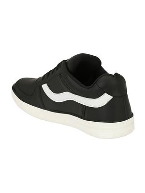 black leatherette lace up sneakers - 16707972 - Standard Image - 3