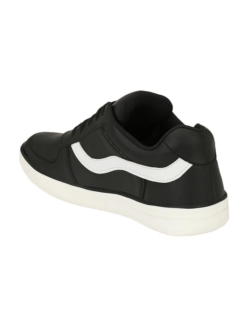 black leatherette lace up sneakers - 16707972 - Zoom Image - 3