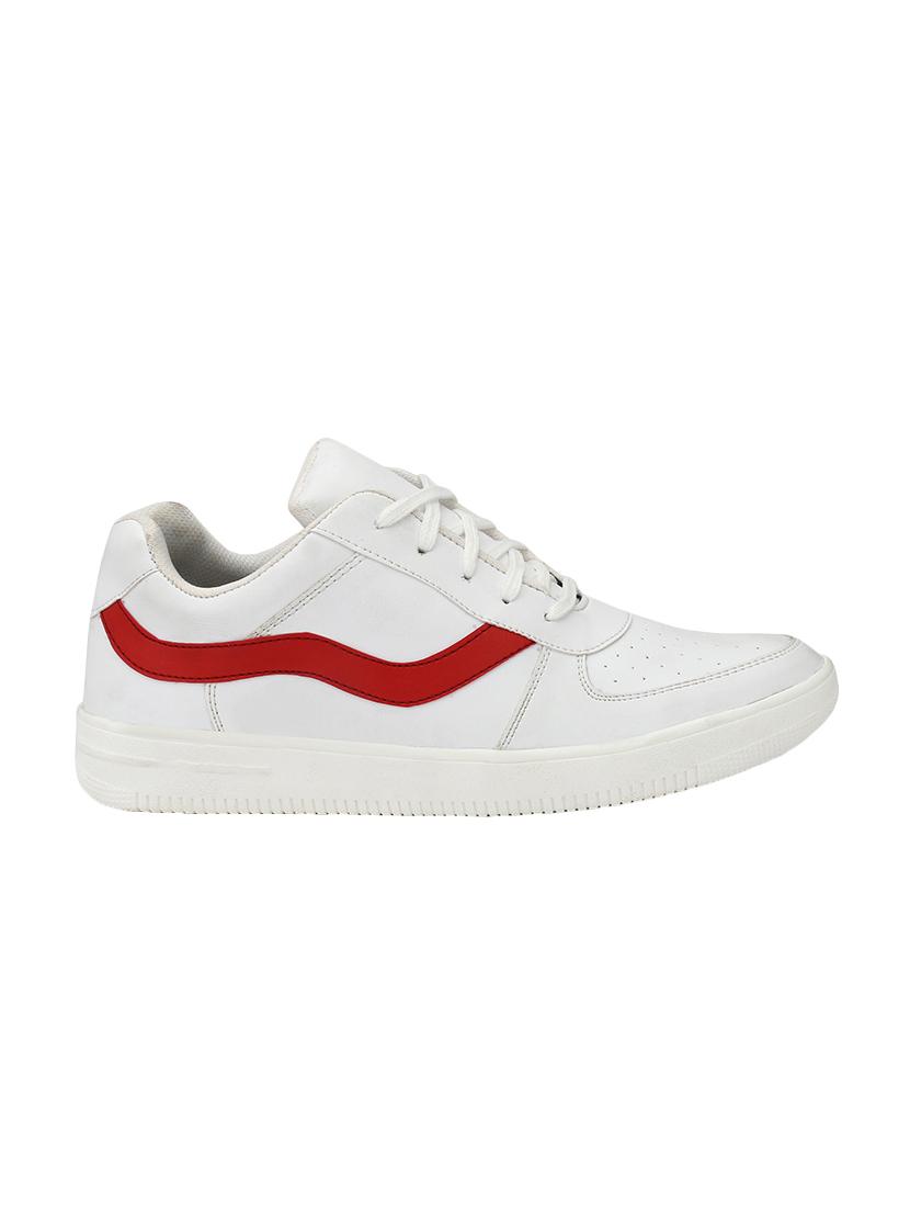 white leatherette lace up sneakers - 16707973 - Zoom Image - 2