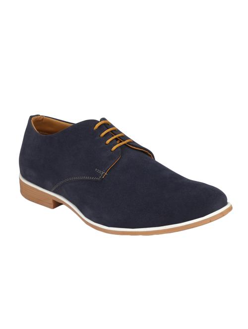 navy leatherette lace up shoes - 16707980 - Standard Image - 1