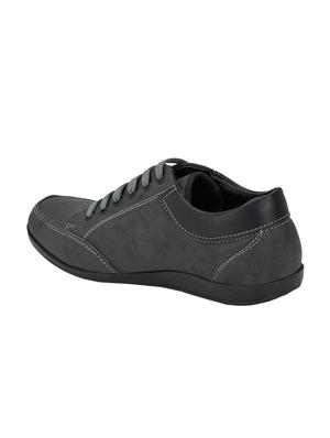 grey leatherette lace up sneakers - 16708009 - Standard Image - 3