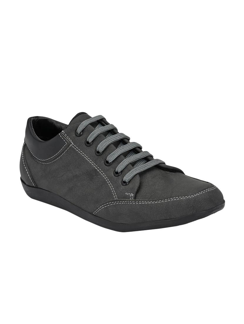 grey leatherette lace up sneakers - 16708009 - Zoom Image - 1
