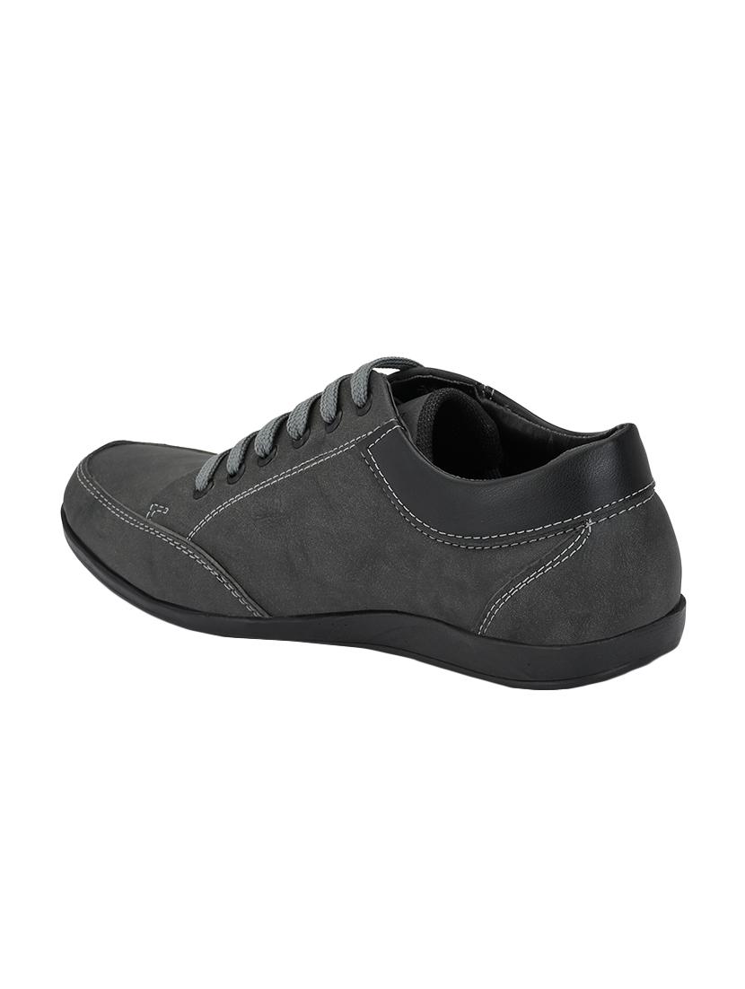 grey leatherette lace up sneakers - 16708009 - Zoom Image - 3