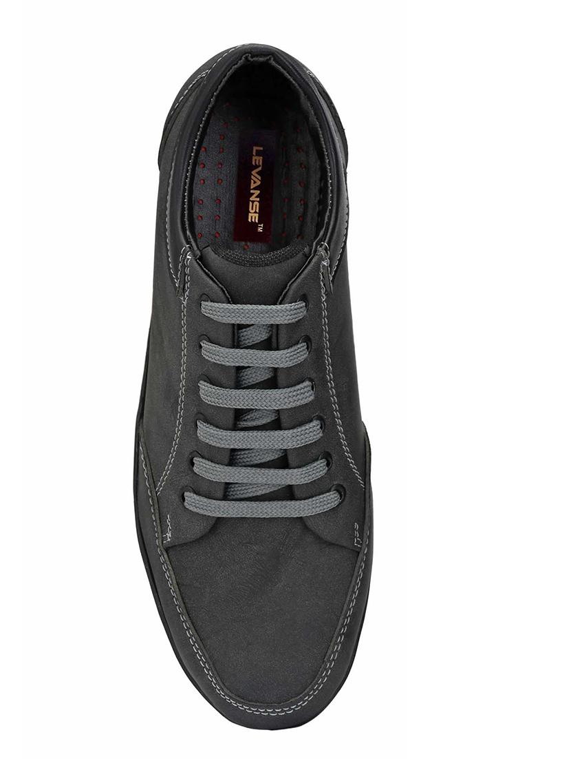 grey leatherette lace up sneakers - 16708009 - Zoom Image - 4