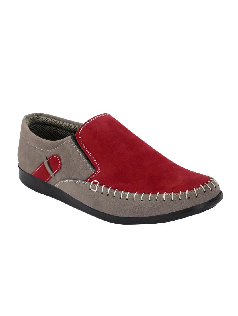 grey leatherette slip on loafers - 16708010 - Zoom Image - 1