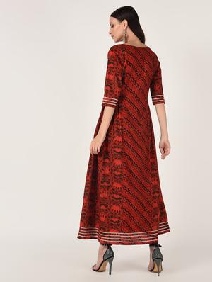 printed flared kurta - 16708018 - Standard Image - 4
