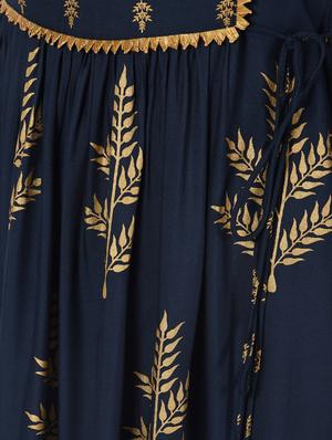 gold print flared kurta - 16708020 - Standard Image - 6