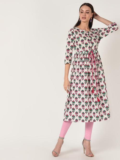 floral flared kurta - 16708021 - Very Small Image - 1
