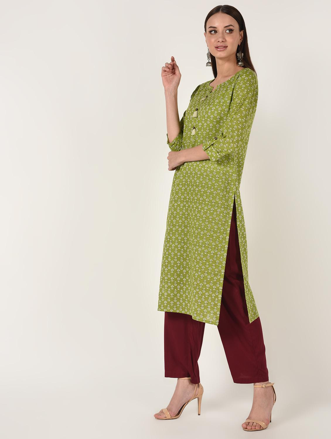 printed straight kurta - 16708025 - Zoom Image - 1