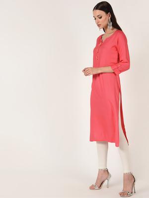 solid straight kurta - 16708029 - Standard Image - 2