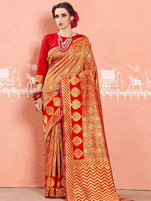 jacquard banarasi saree with blouse - 16708038 - Standard Image - 1