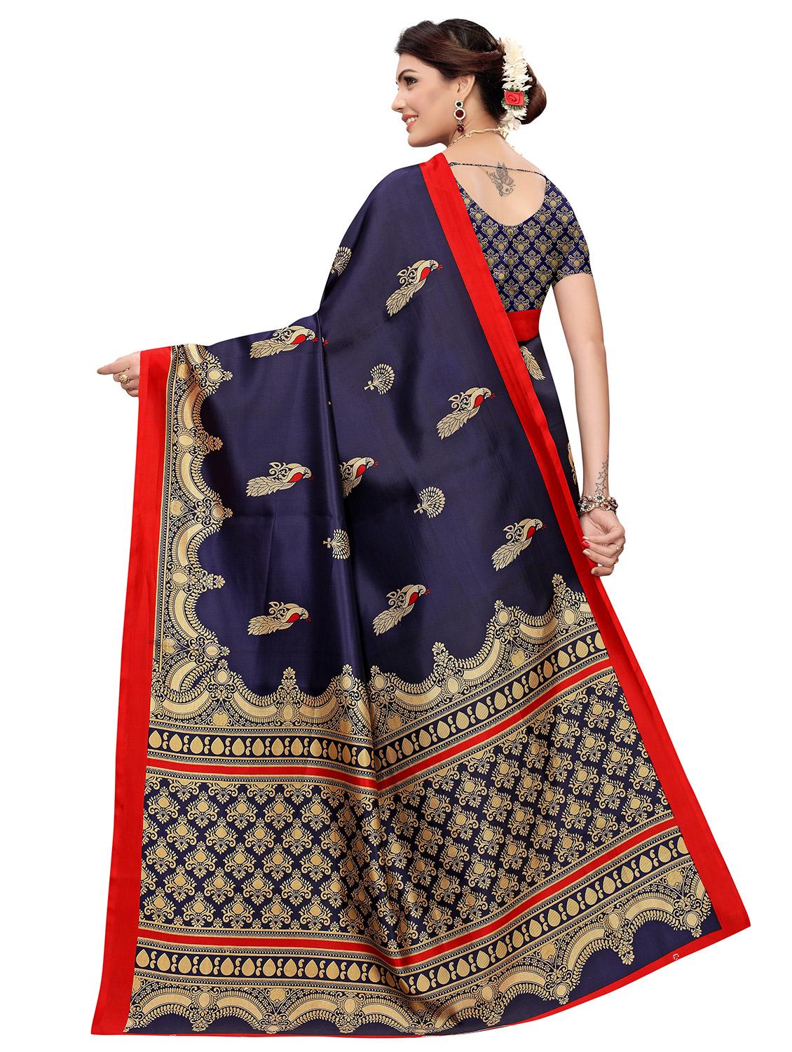 conversational printed bhagalpuri saree with blouse - 16708055 - Zoom Image - 2