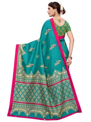 conversational printed bhagalpuri saree with blouse - 16708057 - Standard Image - 2