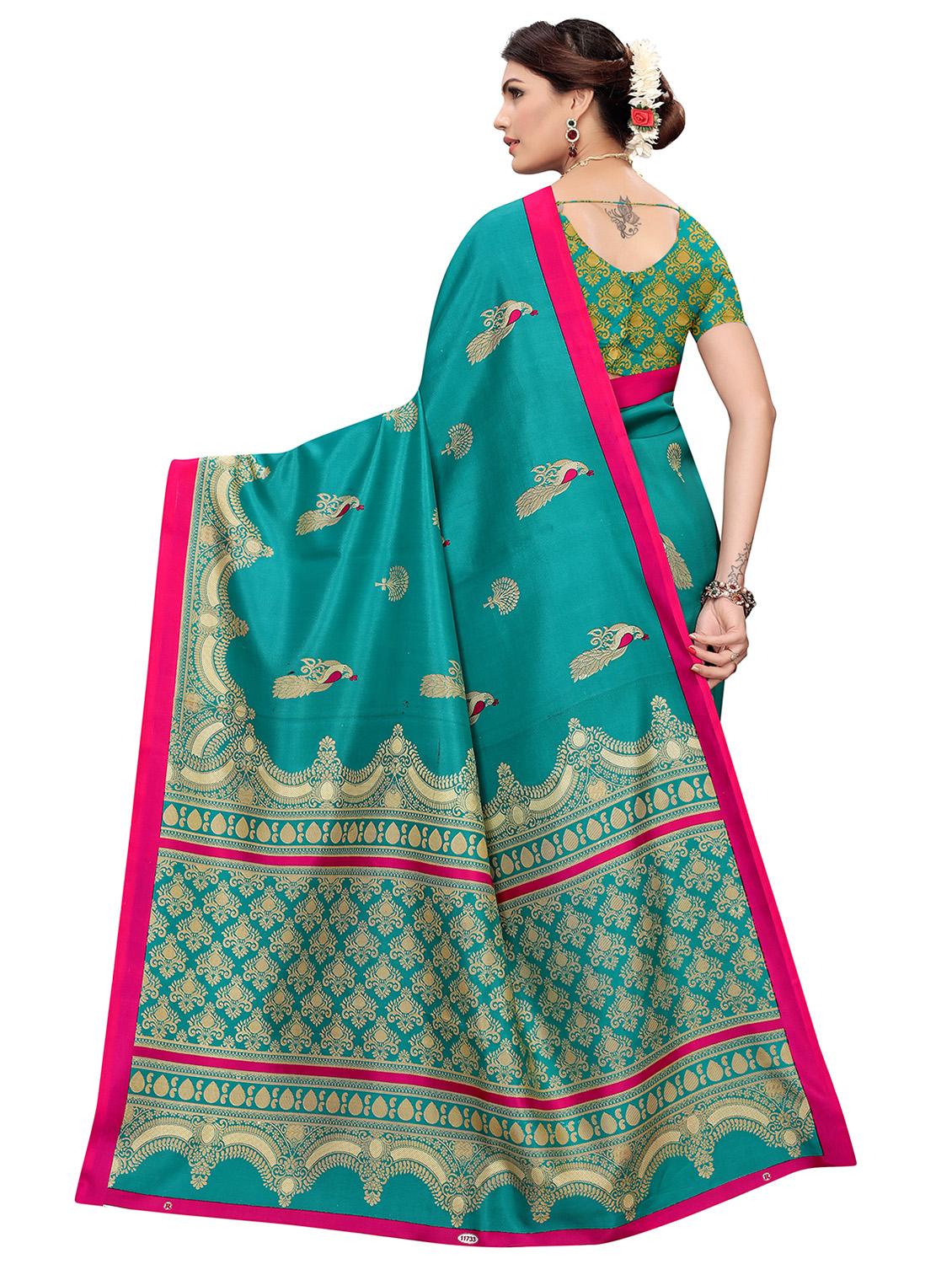 conversational printed bhagalpuri saree with blouse - 16708057 - Zoom Image - 2