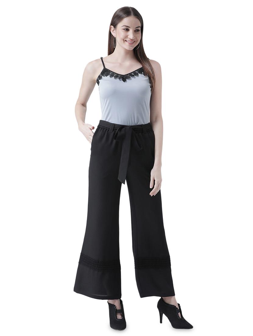 tie up waist lace detail palazzo - 16708281 - Zoom Image - 4