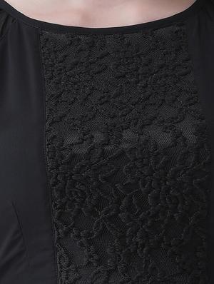mesh paneled bell sleeved maxi dress - 16708294 - Standard Image - 4