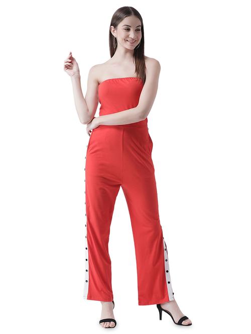 side taped tube jumpsuit - 16708307 - Standard Image - 1