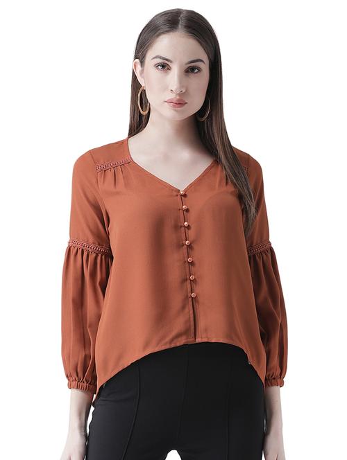 lace detail bishop sleeved top - 16708313 - Standard Image - 1