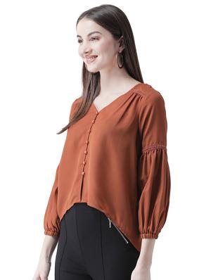 lace detail bishop sleeved top - 16708313 - Standard Image - 2
